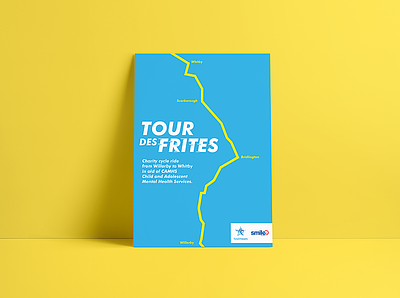 Tour Des Frites Poster bicycle bike bike ride biking brand branding cycling design flyer frites logo logodesign logotype path poster ride riding route tour tour des frites