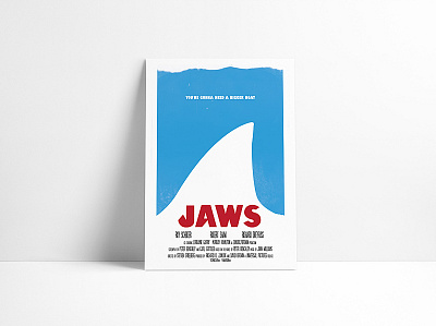 Jaws Movie Poster Redesigned 1970s design film flyer great white horror horror movie illustration jaws minimal movie poster poster art poster design rebrand redesigned scary shark sharks typography