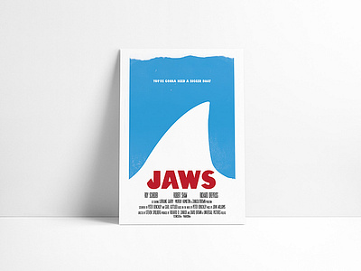 Jaws Movie Poster Redesigned 1970s design film flyer great white horror horror movie illustration jaws minimal movie poster poster art poster design rebrand redesigned scary shark sharks typography