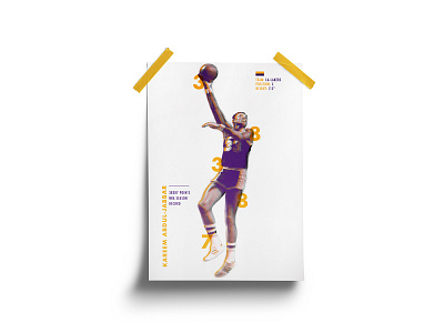 Kareem Abdul-Jabbar Poster basketball brand branding design flyer infographic lakers los angeles lakers nba nba poster player player profile poster poster design profile stats