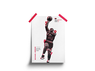 Michael Jordan Poster basketball brand branding bulls chicago chicago bulls design dunk infographic jordan michael michael jordan nba nba finals nba poster player poster poster design records stats