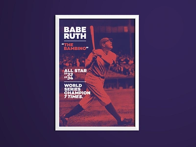 Babe Ruth Sporting Icon Poster babe babe ruth baseball baseball bat boston brand branding champon design icon icons legend new york nyc poster poster design red sox ruth sports yankees