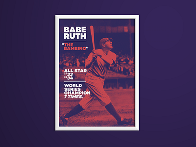 Babe Ruth Sporting Icon Poster babe babe ruth baseball baseball bat boston brand branding champon design icon icons legend new york nyc poster poster design red sox ruth sports yankees