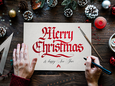 Merry christmas! fraktur hand handlettering ink lettering typography xmas handmade