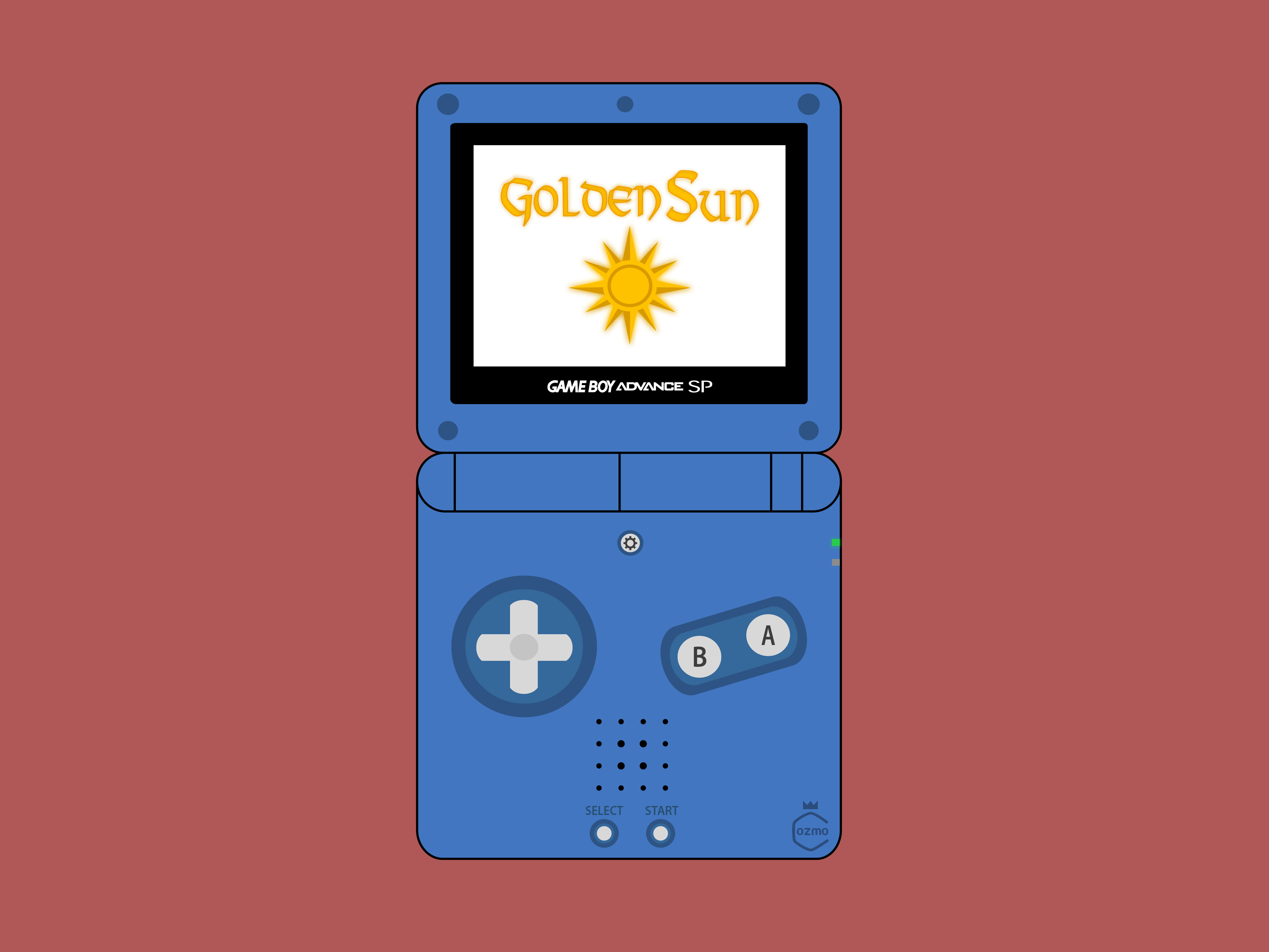 Gameboy Advance SP with Golden Sun 2024 and 5 other games