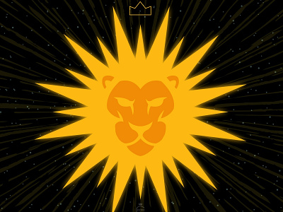 Sun Lion 2d art artwork cosmic cosmos design digital art digitalart graphicart graphicdesign illustration lion original art space stars sun sun lion vector