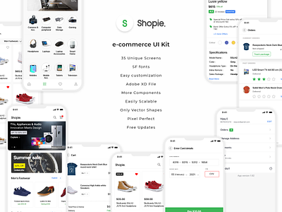 Shopie e-commerce UI Kit e-commerce e-commerce app e-commerce design ios app shopie ui kit
