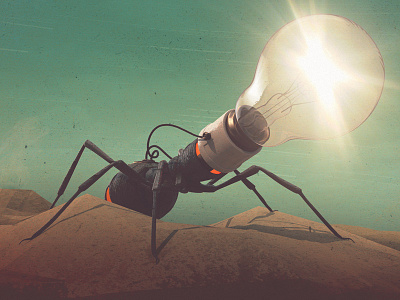 Fire Ant 3d animal ant brown bug c4d cg cinema 4d digital illustration green lamp light mech sand