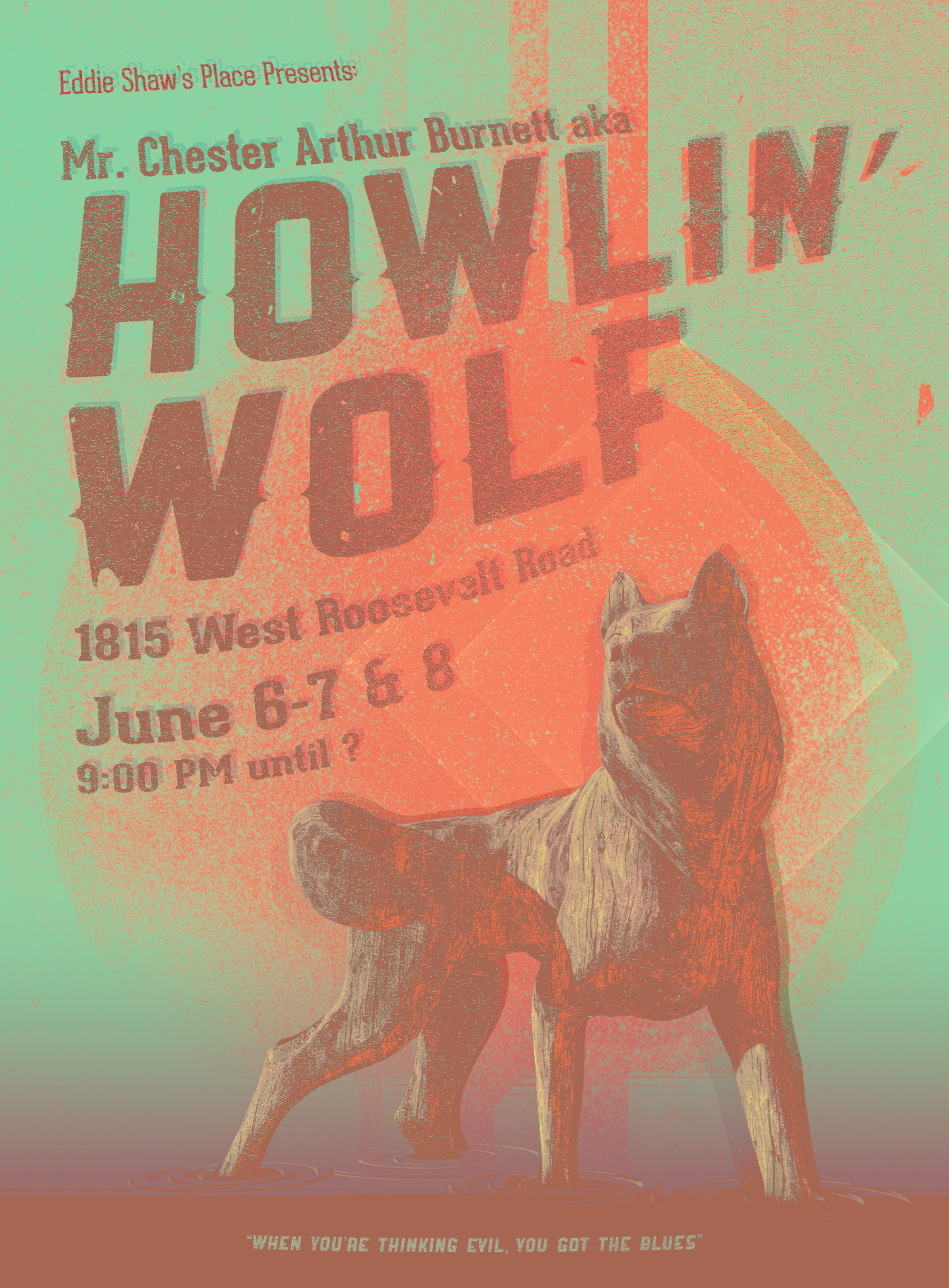 Howlin' Wolf Gig Poster By Flavio Montiel On Dribbble