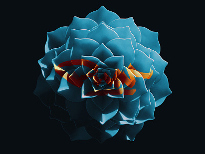 Flower to P. 3d blue c4d cinema 4d digital flower illustration render