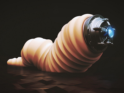 Worm Robot Thing 3d c4d cinema 4d digital illustration photoshop render robot vray worm