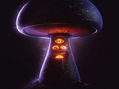 Mush Mush 3d c4d cinema 4d illustration mushroom photoshop psychedelic third eye trippy