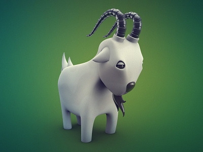 Lil' Goat 3d c4d cg character cinema 4d digital illustration goat green