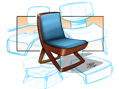 Furniture Drawing 4 Dribble chair digital drawing furniture idsketching industrialdesign productdesignsketch productsketch sketchbookpro wacom wood