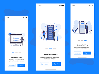 NewsApp Onboarding concept Shot concept flatdesign illustration minimalism mobile app design onboarding