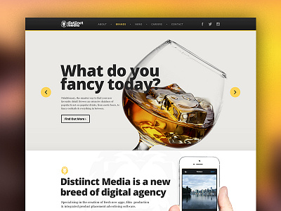 Distiinct Website WIP alcohol bold clean drink interface media ui web website wip