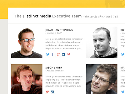 About / Team about bold clean design team web website yellow