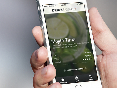 Mojito Time app blur cocktail drink ios mobile recipe simple