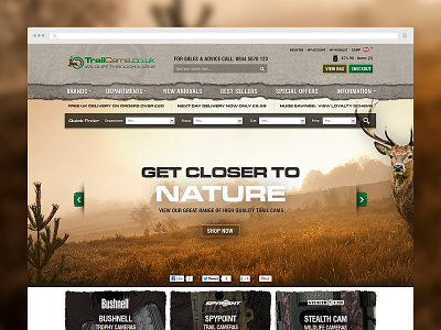 Trail Cam bold camera ecommerce nature photo photography texture website