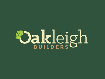 Oakleigh Builders brand builders earth garden green leaf logo mark o oak type