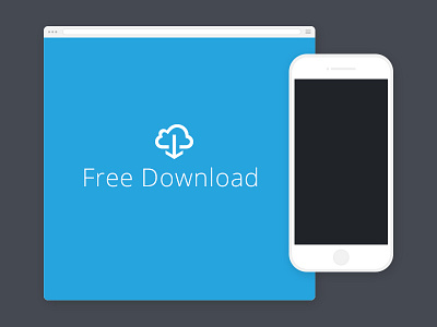 Simple Devices browser clean download flat free freebie iphone mockup resource simple template