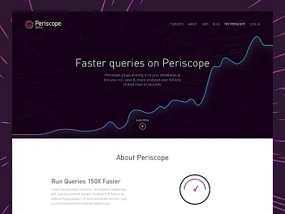 Periscope Landing page clean landing startup tech webapp website