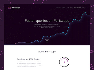 Periscope Landing page clean landing startup tech webapp website