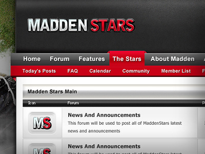 Madden Stars black forum grass madden nfl red white