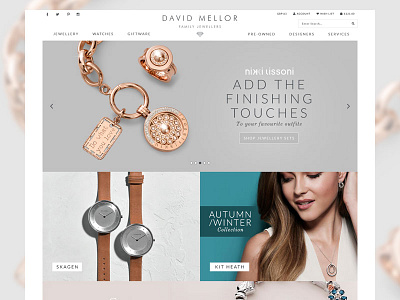 Jewellery eCommerce Site clean design ecommerce homepage jewellery minimal shop store visualsoft watches website