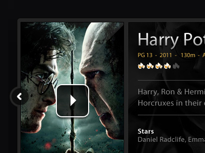 Harry Potter UI harry harry potter interface movie next play popcorn potter review tags ui