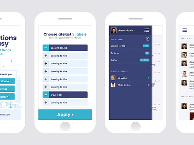 Connections app apple application clean interface iphone mobile mobile ui startup ui ux