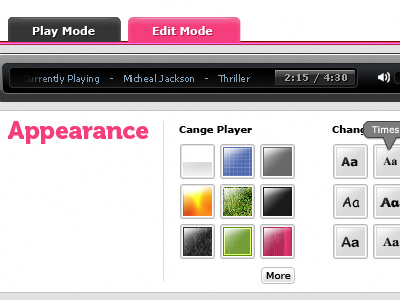 Edit Mode buttons clean design edit inteface page profile ui web website