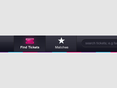 header bar aaron moody colours field gloss glossy glow icons interface search star tickets ui user interface web website