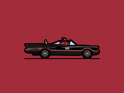 Batmobile automible batman batmobile car flatline illustration vector