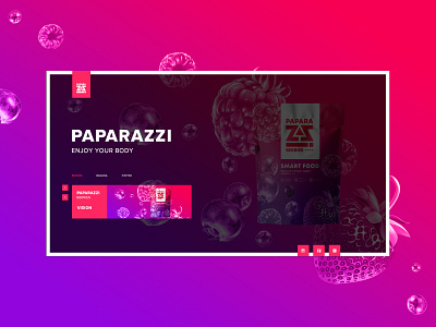 PAPARAZZI berry interface pink site smartfood ui ux web website