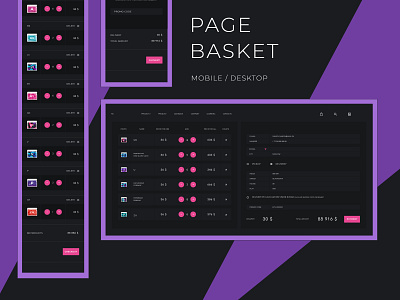 PV BASKET basket dietary supplements interface pink ui ux web website