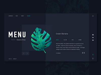 Banannna banana interface leaf meeting website site ui ux vegan web website