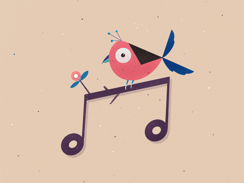 Musically bird illustration bird digital art illustration art