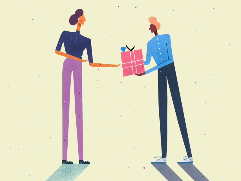 Gift character texture digital illustration digital art illustration art illustration gift