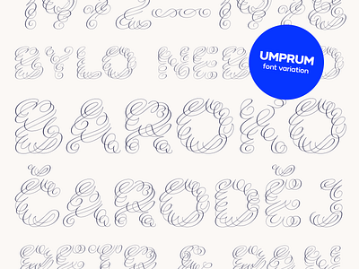 UMPRUM Font variation baroque calligraphy font font design old typography variation