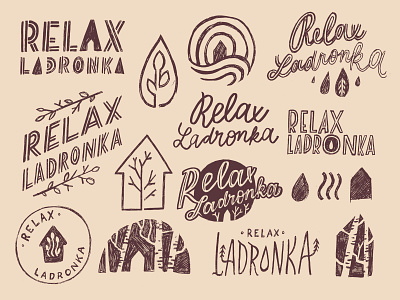Relax Landrionka Logotype Sketches design finland hand lettering hand lettering art holiday nordic norway prague resort sauna sketch sketches sketching spa spa logo style