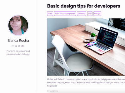 Personal Blog blog blog design blog post front end front end frontend webdesign