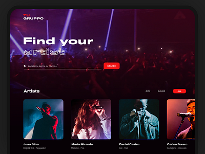 Tu Gruppo Music App app design music ui ux