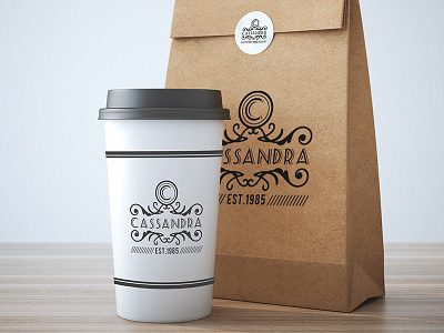 Take away coffee cup and bag mock up design Free Psd