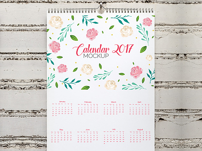 Calendar mock up design Free Psd