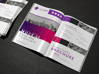 Brochure mock up design Free Psd