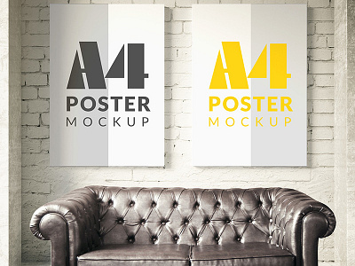 Poster mock up template Free Psd