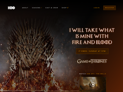 Game of Thrones Landing Page desktop digital game of thrones got homepage landing page ui ux web design website