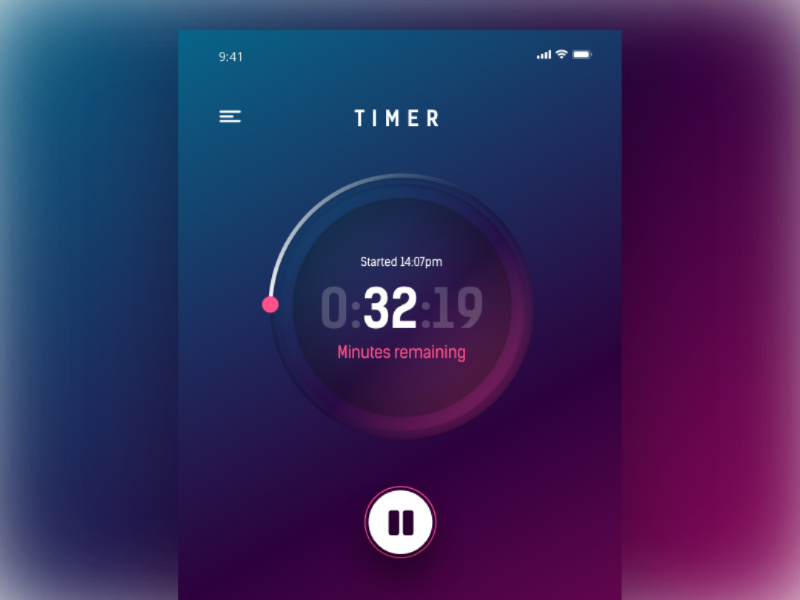 Timer based UI by Mike Carney on Dribbble