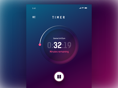 Timer based UI app colour design digital mobile ui user interface ux website